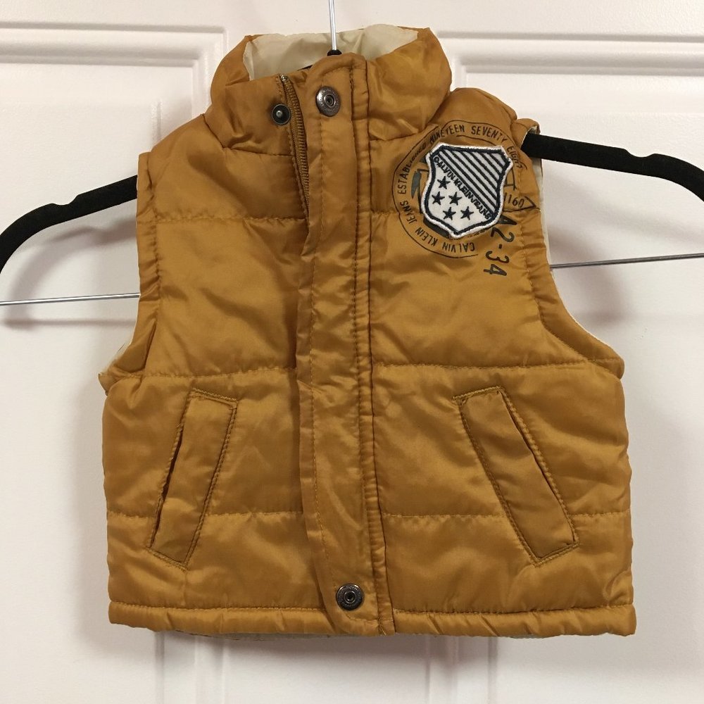 Calvin Klein Jeans Infant Tan Puffer Vest - Size 6/9 Mos